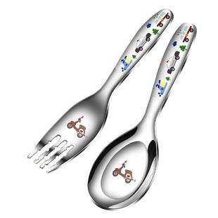 儿童元宝勺子不锈钢食品级316宝宝吃饭勺子卡通家用汤勺叉子套装