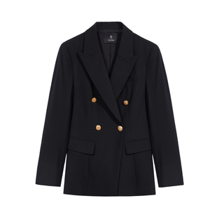 回笑黑色职业装西装套装女公考面试微喇叭裤正装大学生通勤小西服