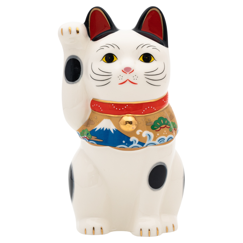 手工制日本药师窑招财猫摆件