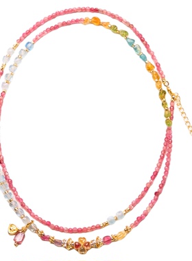 老街8号天然粉碧玺手链诸事顺遂