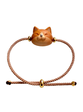 小猫咪手链檀木可爱可调节男女