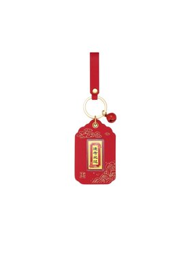 潮宏基考神系列逢考必过足金挂件金币投资金礼盒钥匙扣包挂礼物