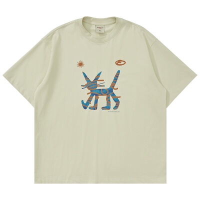 复古涂鸦宽松休闲夏季体恤上衣男