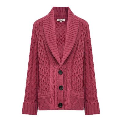 DVF2025秋冬新款柔雾粉开衫WC3T005