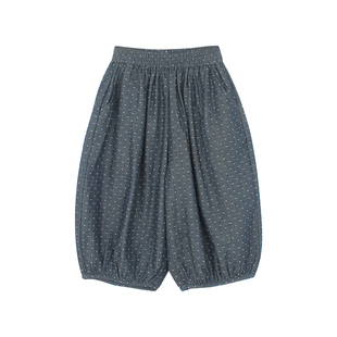 大耳象女童波点休闲裤2026春季新款宝儿纯棉宽松百搭灯笼长裤子