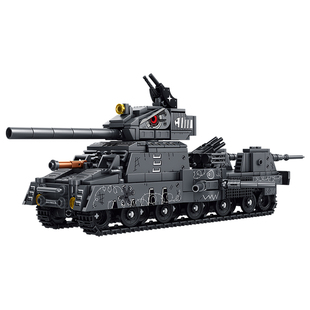 坦克世界适用乐高二战军事巨型鼠式积木利维坦KV44模型男拼装玩具