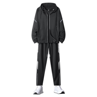 运动服套装男士春季衣服跑步速干衣健身休闲外套宽松长裤户外晨跑