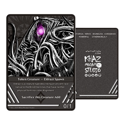 卡兹莫丹万智牌MTG指挥官EDH自制锌合金代卡代牌水墨风 全彩TOKEN