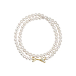 京润珍珠岁宛925银淡水珍珠毛衣Y字链7.3-8.3mm白色近圆全珠项链D