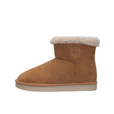 【真皮反绒牛皮】星期六毛绒绒勃肯雪地靴女短款加厚加绒保暖棉靴