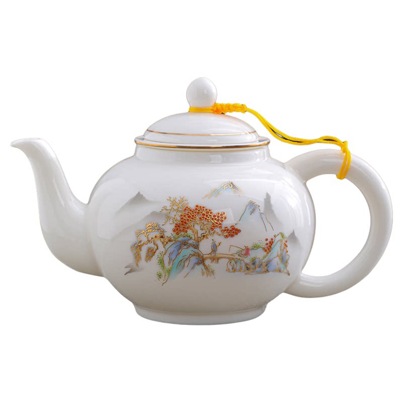 羊脂玉陶瓷过滤茶壶家用泡茶壶高档办公室冲茶器功夫茶具杯子套装