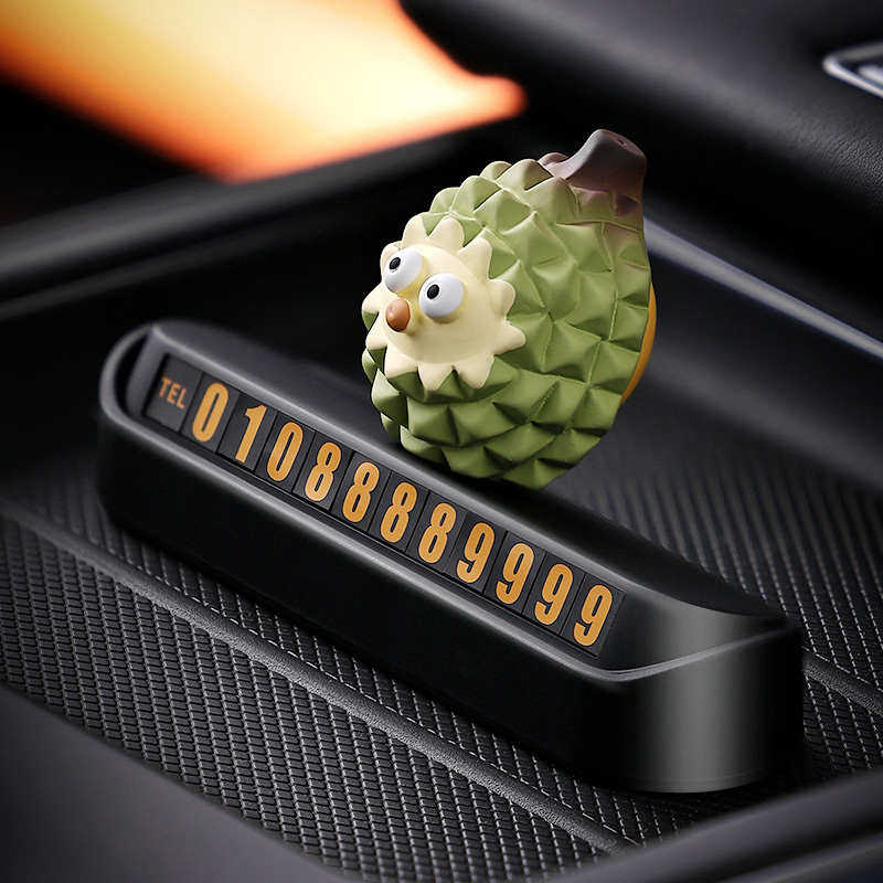 小水果汽车临时停车电话号码牌车载挪车牌创意移车卡车内装饰用品