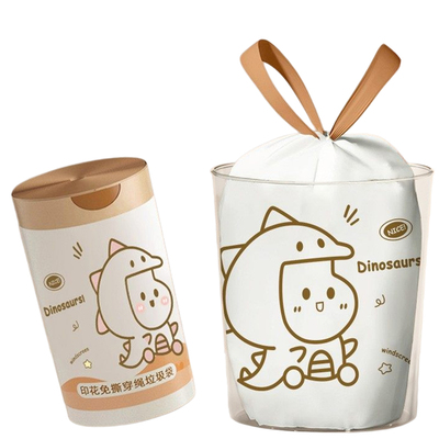 免撕垃圾袋家用抽绳手提式加厚厨房清洁印花垃圾带学生宿舍塑料袋