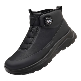 木林森男鞋冬季2025新款棉鞋男加绒加厚保暖休闲雪地靴羊皮毛一体