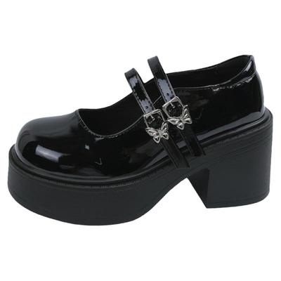 法式玛丽珍小皮鞋女厚底高跟单鞋