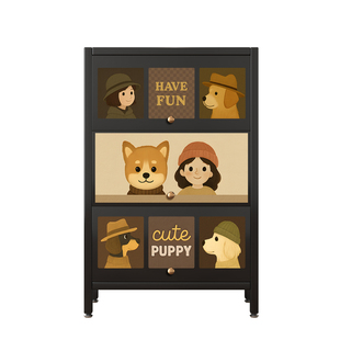 中古风斗柜客厅靠墙沙发侧边储物柜子餐边柜卧室置物柜铁皮收纳柜