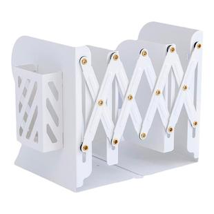 可伸缩书立带笔筒创意ins风学生用桌上折叠收纳书靠简易书夹书架桌面高中生简约立书放书的架子收缩书挡板