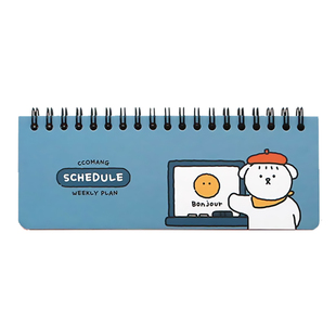韩国Pinkfoot可爱卡通线圈彩页周计划日程本网格55周双面小记事本