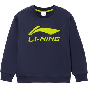 李宁儿童加绒卫衣男孩新款冬季男童装小大童长袖运动衣服冬装上衣
