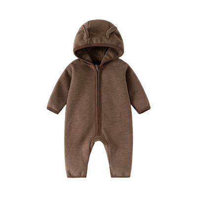 秋冬婴儿保暖连体衣羊毛尼加绒