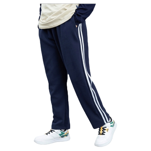 胖童深蓝色校服裤子男童秋季两条杠加肥加大男孩小学藏青色运动裤