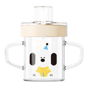 小土豆儿童直饮牛奶杯3岁以上吸管杯宝宝喝奶刻度可微波炉玻璃杯