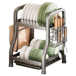 厨房置物架碗碟收纳架家用多功能碗架放筷盒碗柜窄小型碗盘沥水架