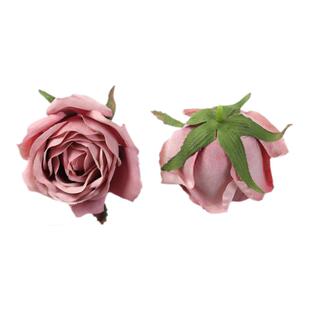 仿真玫瑰花头花朵 假花布花绢花diy手工花环胸花材料婚庆花墙装饰