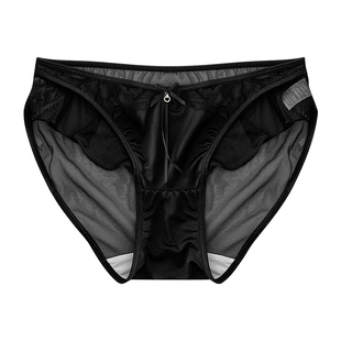 桃雾心结 夏季薄款网纱低腰内裤女2025新款性感少女三角裤纯欲风