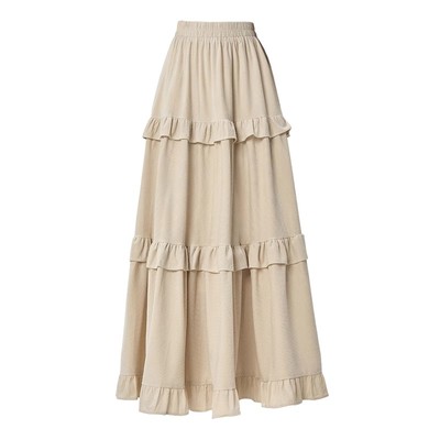 百褶蛋糕半身裙秋冬长款