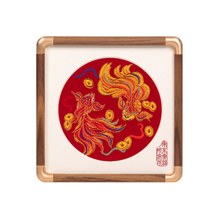 南京云锦研究所博物馆鱼来运转摆件锦鲤旺宅桌面非遗礼盒乔迁礼物