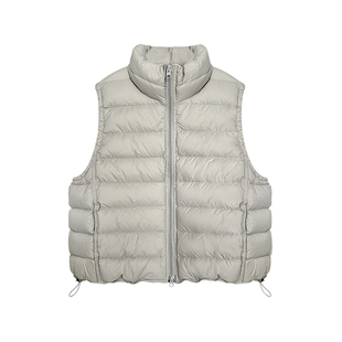 LUNA“云朵”灰白高领排骨鸭绒马甲