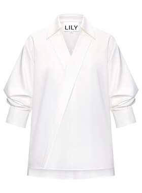 LILY通勤套头设计感新款雪纺衫