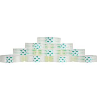 得力透明文具胶带强力可手撕多功能小胶带胶布学生办公批发12卷装实惠装大容量