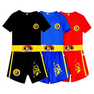 散打自由风搏击训练服武术训练男女拳击泰拳比赛定制表演短裤套装