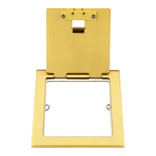 全铜地插盖板带出线孔地插底盒盖子封地插盒铜盖板不锈钢地插盖板