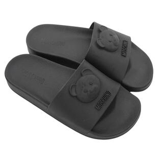 moschino/莫斯奇诺男士经典小熊潮牌一字拖拖鞋 MB28532G0G G15