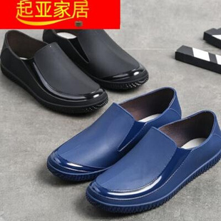 低帮雨鞋 男短筒防l滑耐磨雨靴厚底平底厨房工作防水鞋 套胶鞋
