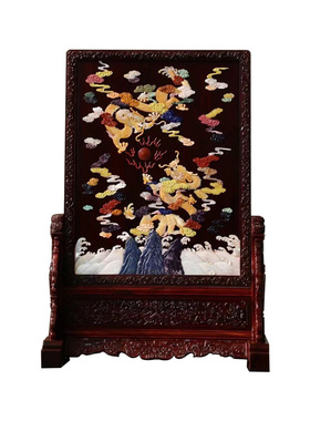 印度小叶紫檀描金山水故宫工艺品
