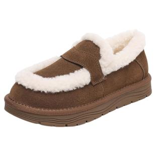 星期六加绒棉鞋女款2025新款冬季加厚保暖雪地靴厚底勃肯鞋毛毛鞋