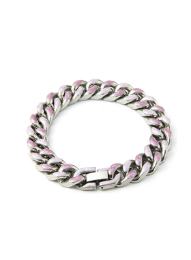 钛钢彩色情侣古巴手链