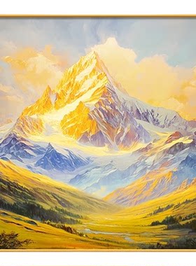 金山画靠山图客厅装饰画现代简约入户门玄关挂画高级感方形卧室画