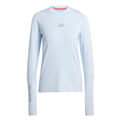 adidas阿迪达斯女子跑步运动训练梭织圆领长袖T恤KB1514