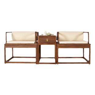 徽州木府新中式圈椅三件套仿古禅修椅老榆木酒店茶楼围椅座椅包邮