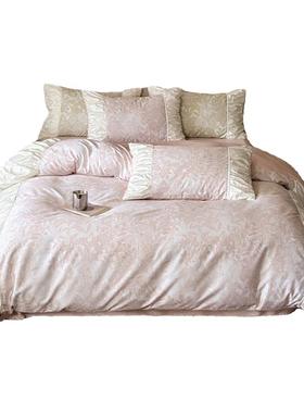 Retro|复古风褶皱拼接床上四件套全棉纯棉床单被套100S长绒棉床品