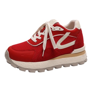 8CM厚底内增高德训鞋女2026春季新款软底小个子运动休闲老爹鞋子