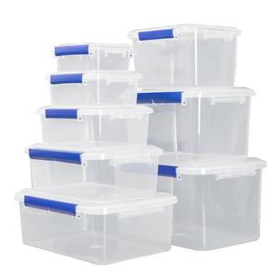 长方形食品级透明塑料保鲜盒厨房冰箱商用盒泡菜专用收纳大密封盒