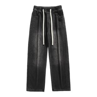 迈特优条纹牛仔裤男夏季2026新款美式宽松直筒阔腿休闲长裤