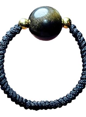 黑色戒指金曜石不掉色原创设计女