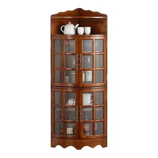 实木角柜转角柜简约欧式墙角柜客厅转角置物架酒柜边柜拐角柜靠墙